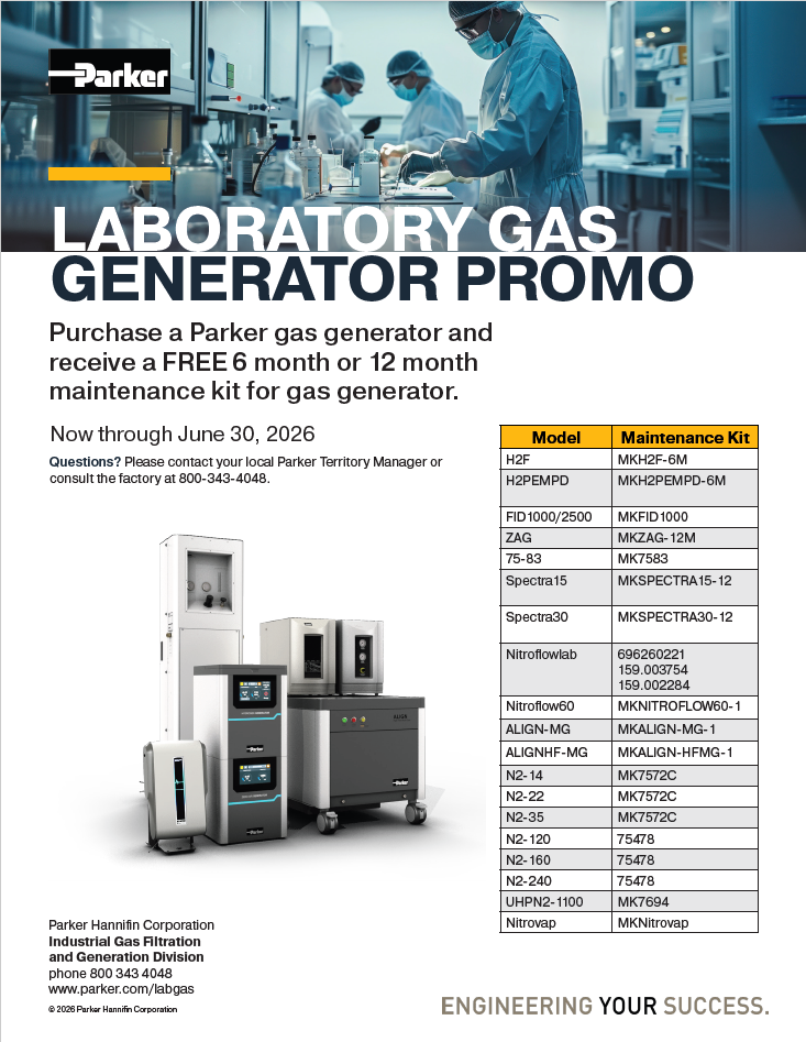 Purchase a Parker Gas Generator and Receive a Free 6 Month or 12 Month Maintenance Kit
