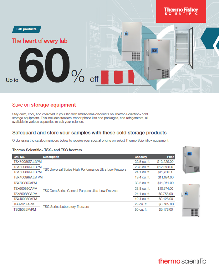 Limited-Time Deals on Premium Lab Storage: Save up to 60% and Safeguard Your Science.