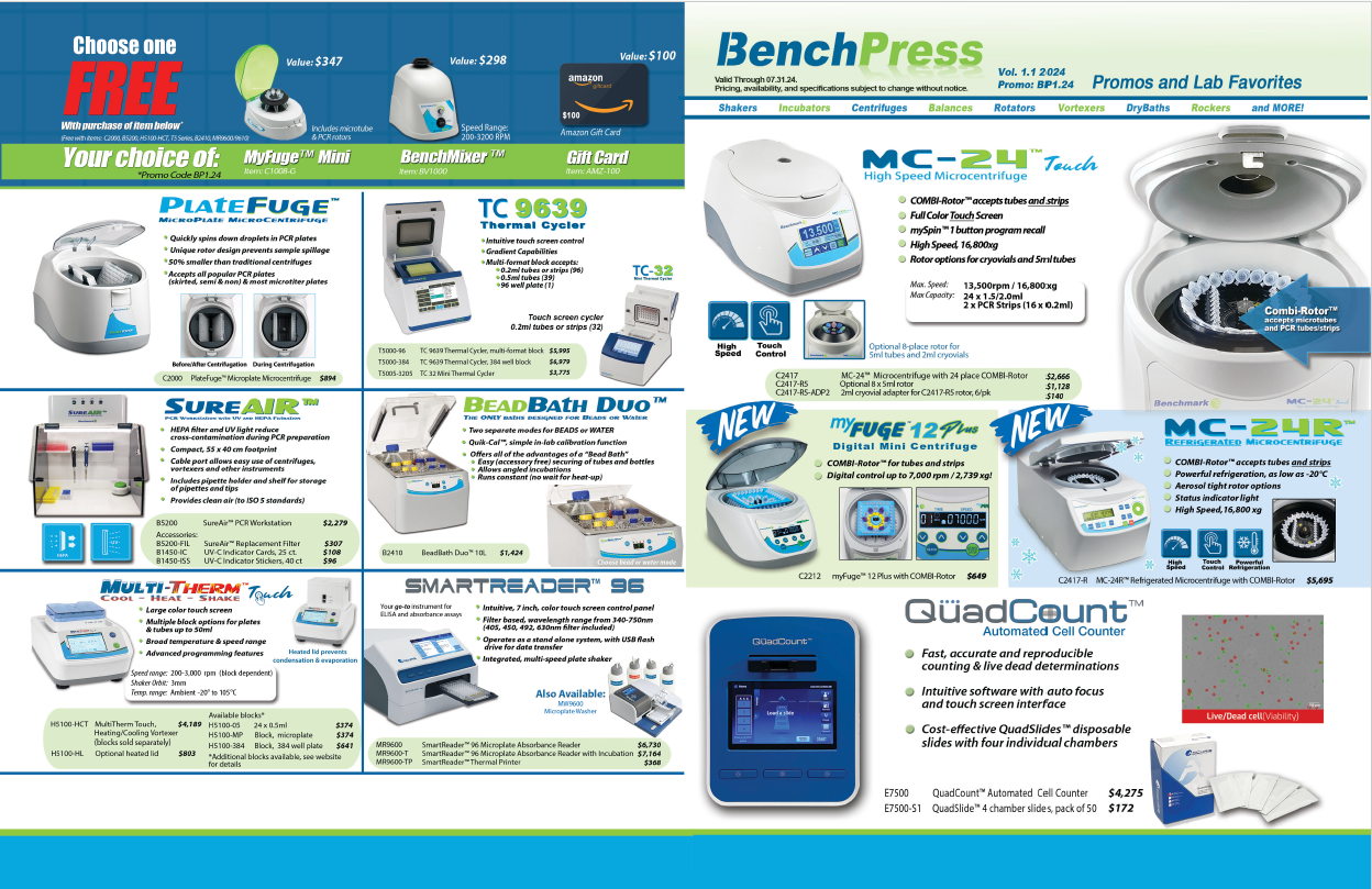 Benchmark Scientific | Get Special Offers on Select Benchmark Bench Presses | Promotion