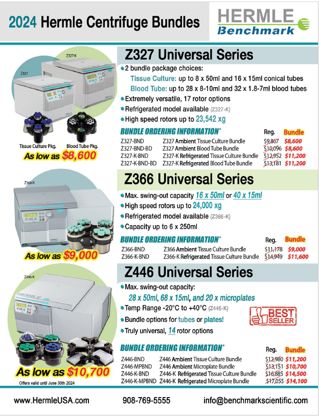 Benchmark Scientific | Purchase Hermle Centrifuge Bundles at Discounted Rates | Promotion