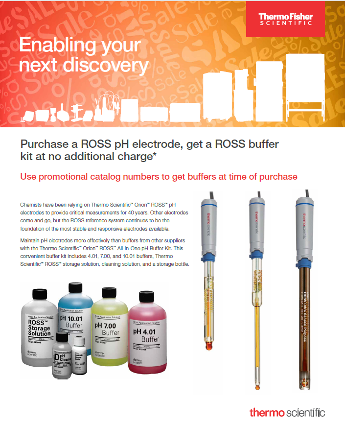 Thermo Scientific | Purchase a ROSS pH Electrode, Get a ROSS Buffer Kit Free | Promotion